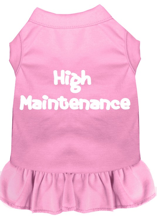 High Maintenance Screen Print Dress Light Pink XS